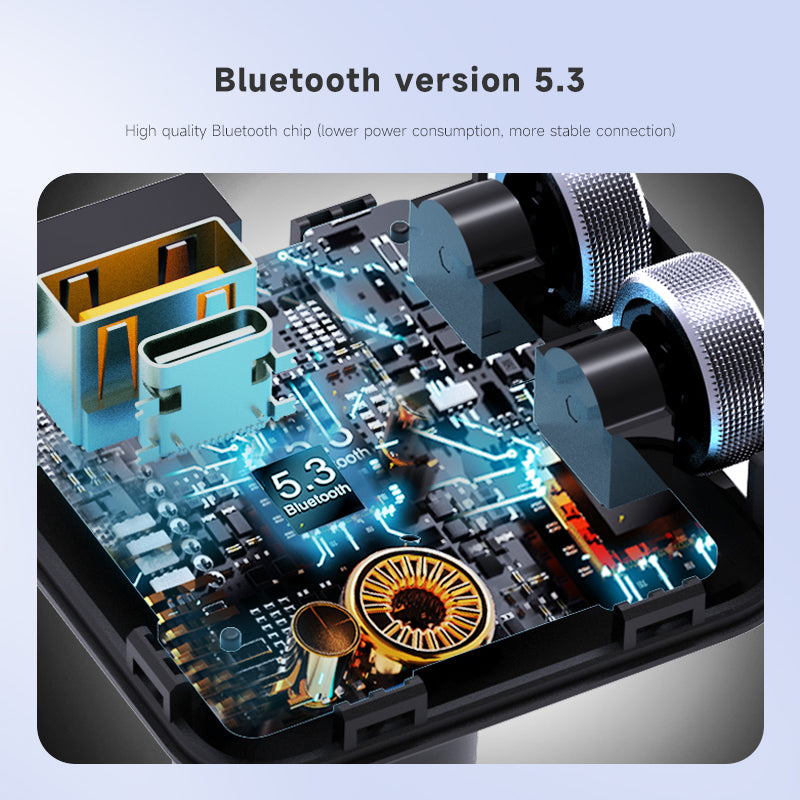 MT04 Car Bluetooth Adapter FM Transmitter HiFi Music MP3 Player Type-C + USB Car Charger MT04 Car Bluetooth Adapter FM Transmitter HiFi Music MP3 Player Type-C + USB Car Charger